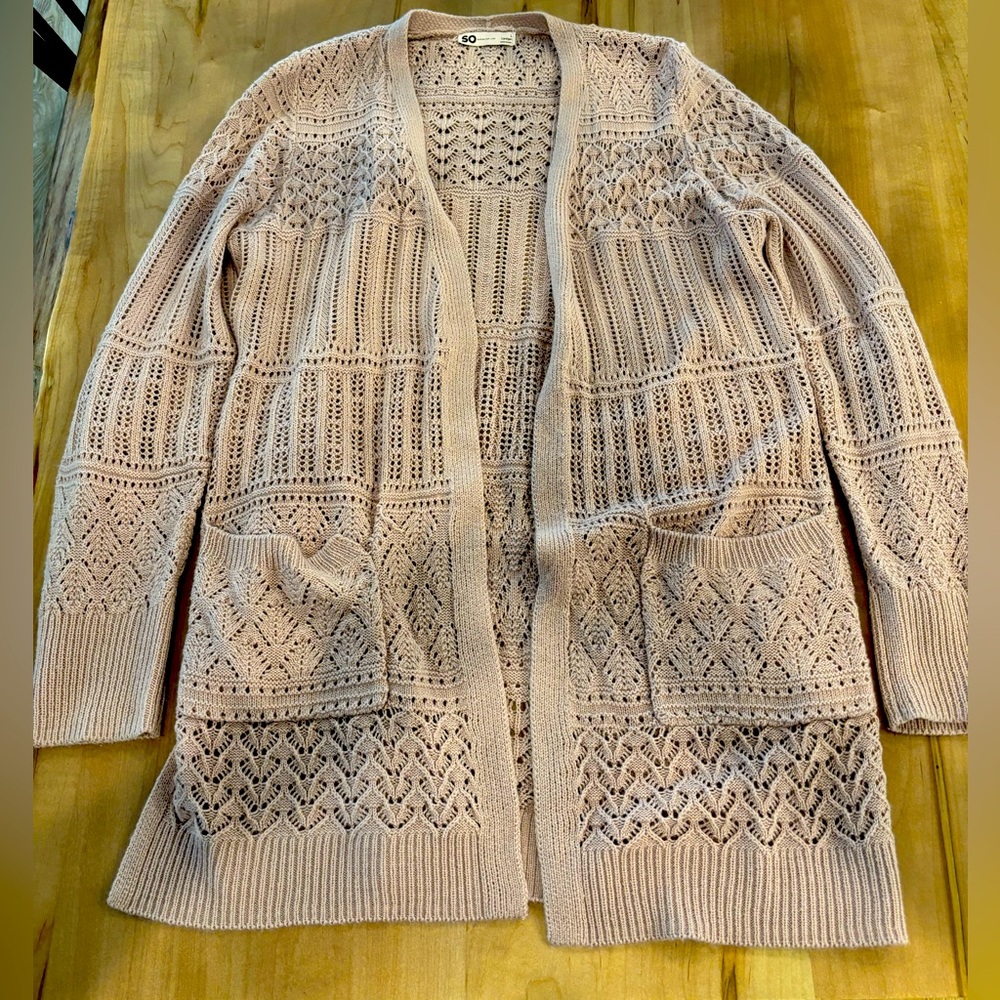 Women's Open Knit Cardigan Sweater